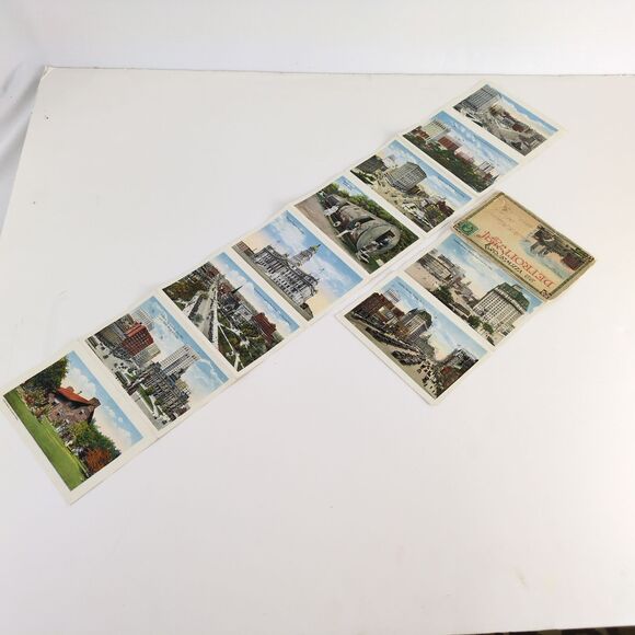 Detroit Michigan 1910s Fold-Out Postcards Posted 1917 Cityscape Buildings People - Picture 8 of 10